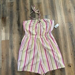 Striped Pink and Green Women’s Romper